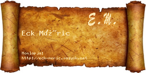 Eck Móric névjegykártya